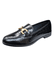 mocassim couro croco preto