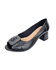 peep toe couro preto