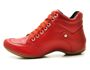 Bota Confort em Couro com Fivela Vermelho 7200 Tênis Leve 