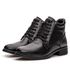 Bota Feminina em Couro com amarração - Preto