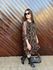 Vestido Helena Preto Abstrato Caramelo