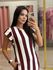 Vestido Camili Vinho Listrado