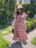Vestido Catarina Floral Fundo Marsala Plus