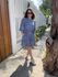 Vestido Bia Azul Poá Branco