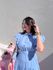 Vestido Catarina Azul Riscas de Giz