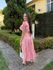 Vestido Catarina Rosa Listrado Plus 