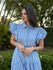 Vestido Catarina Azul Listrado Plus