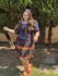 Vestido Clarice Azul Marinho Animal Print 