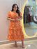 Vestido Dina Laranja Estampado Plus
