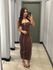 VESTIDO IRIS MIDI MARROM
