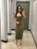 VESTIDO IRIS MIDI VERDE OLIVA