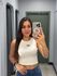 CROPPED ALO CANELADO OFF WHITE