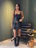 VESTIDO JOICE COURO PRETO