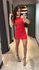 VESTIDO GOLA STRASS VERMELHO