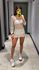 CONJUNTO HOT PANT METALIZADO PRATA