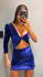 VESTIDO VELUDO NULA MANGA AZUL