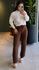 CALÇA TRICOT PANTALONA CAFÉ