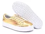Sapatênis Casual Feminino Rasteiro de Ajuste Elástico Cor Dourado Mod. 811 - Izabela Araújo