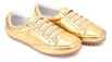 Sapatênis Feminino Couro Ecológico Vernizado Cor Dourado Mod. 801
