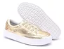 Sapatênis Casual Feminino Rasteiro de Ajuste Elástico Cor Ouro Light Mod. 811 - Izabela Araújo