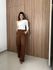 Calça Pantalona Alfaiataria Marrom