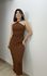 Vestido Canelado Pietra Marrom