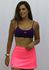 Top Aline Mix Roxo e Rosa Neon