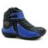Bota Motociclista Cano Curto Preta e Azul Em Couro 271
