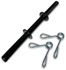Barra Oca 40cm Preto p/ Halteres c/ Presilhas - JFIT