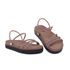 Sandália Papete Feminina Creme Birken Tiras Em Glitter Super Conforto 