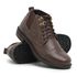 Coturno Masculino Café Bota Cano Curto Resistente Couro Legítimo Resistente Palmilha em Gel