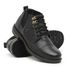 Coturno Masculino Preto Cano Curto Resistente Couro Legítimo Resistente Palmilha em Gel