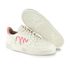 Tênis Feminino Casual Movers Couro Off White/Pink para Trabalho Dia a Dia Passeios Moderno Elegante