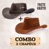 Combo 02 Chapéus Unissex Estilo Americano Barretos Preto + Texas Camel