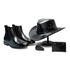 Combo Comendador Black Linha KPL Premium Botina + Chapéu + Porta Cartão + Chaveiro Todos Em Couro Legítimo