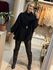 Capa Oversized Em Fio Pluma Com Cinto Preto 3005