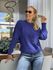 Blusa Abenção Em Fio Pluma Azul 