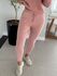 Calça De Tricô Com Barra Italiana Rosa