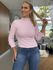 Blusa Canelada De Fio Pluma Abenção Rosa 