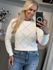 Blusa De Tricô Com Detalhes Vazados Off White 