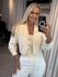 Casaco Curto Fio Pluma Off White 