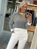 Blusa Biamar Listrada Em Fio Pluma Off White