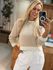 Blusa Biamar Listrada Em Fio Pluma Bege