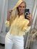 Camisa Mullet De Linho Curta Amarelo