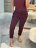Calça De Sarja Com Cordão Bordo