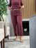 Calça Biamar De Linho Com Pregas Bordo