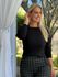 Blusa Biamar Canelada Com Decote Quadrado Preto