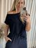 Blusa Ambicione Decote Redondo Reta Azul Marinho 3008
