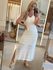 Vestido Le Bongã Tricô Longo Vazado Off White 