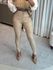 Calça Resinada Com Bolso Bege 